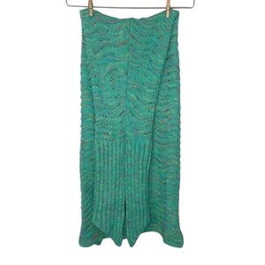 Mermaid Tail Children's Crochet Knit Turquoise Blanket Throw
